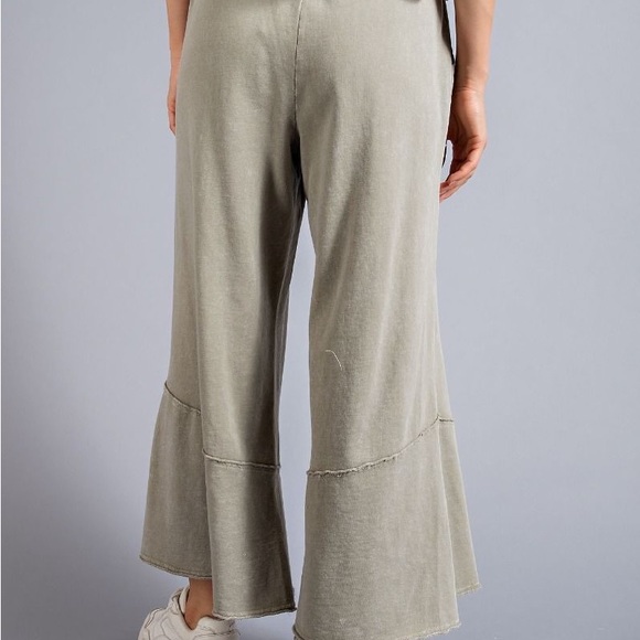 Mineral washed palazzo pants - Picture 3 of 5